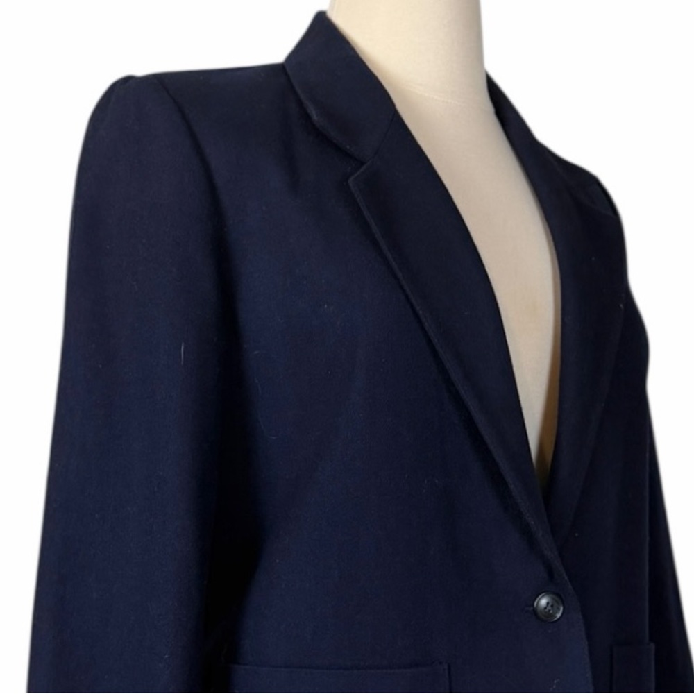 Vintage Accent Navy Wool Blazer Women’s Size 14 Made USA ILGWU Tailored Jacket - Picture 7 of 12
